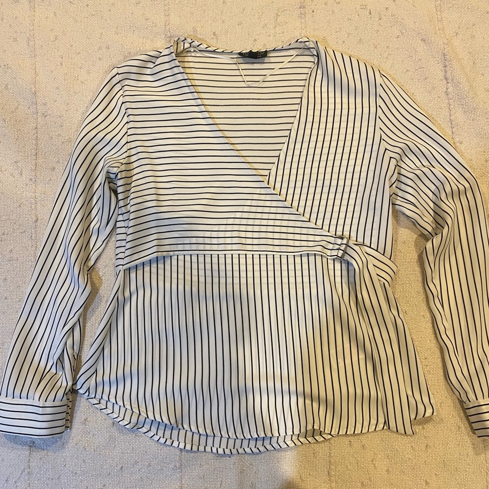 TopShop white with black stripes blouse